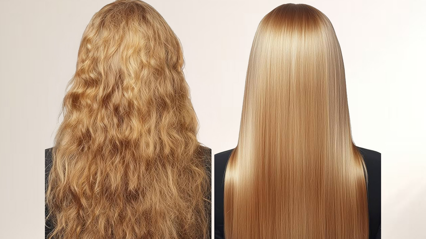 Hair smoothing before & after in Kelowna