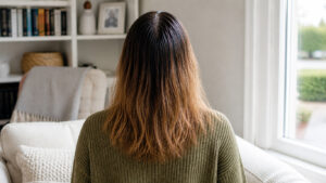 Oily roots and dry ends hair